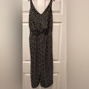 Adorable Loft Black and White polka dot romper